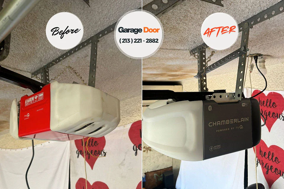 Before and after: garage door repair Bryn Mawr, PA